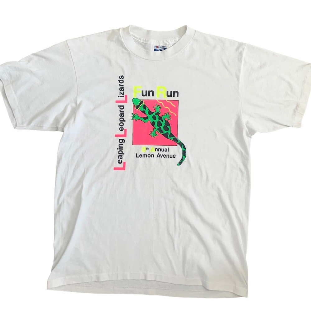 Vintage 1980’s Hanes Fifty-Fifty Lizard Neon T-Shirt